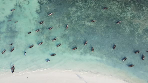 Coastal Landscape of Zanzibar Tanzania  Boats Near the Shore alt