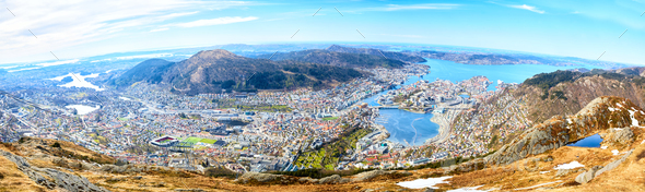 Panoramic view of Bergen - Stock Photo - Images