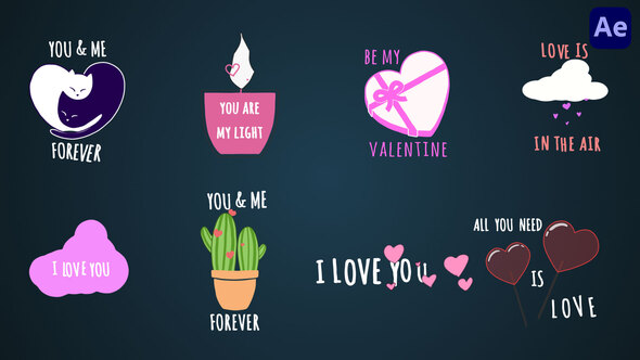 Valentine's Day text animations [After Effects]