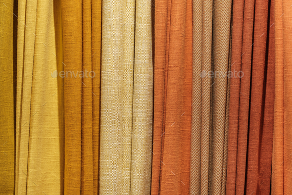 Background Of Multicoloured Fabric Selection