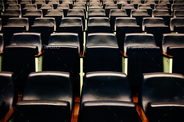 Rows of empty seats and seats in an auditorium. - Stock Photo - Images