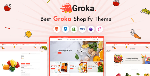 Groka - Vegetable, Organic & Grocery Supermarket Responsive Shopify Theme