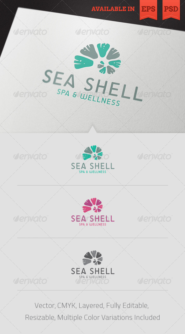 Seashell Spa Logo Template - Animals Logo Templates