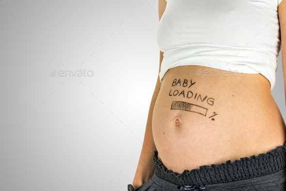 Baby Loading sign on a baby bump