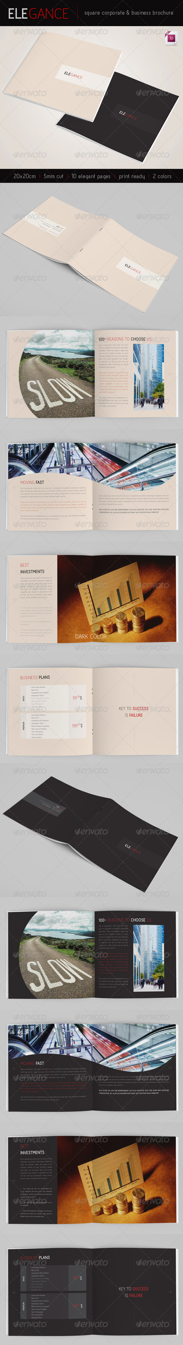 Elegance | Square 10 pages Brochure | 2 Colors - Corporate Brochures