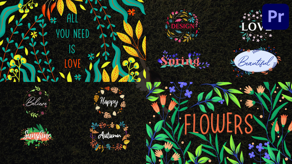 Colorful Floral Titles for Premiere Pro
