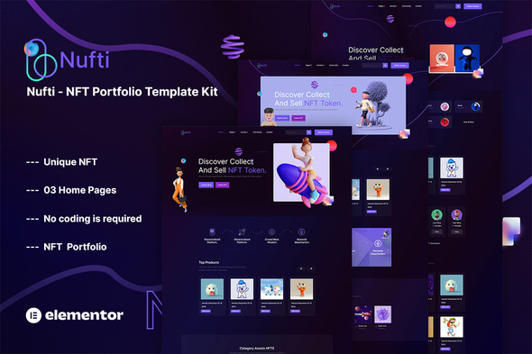 Nufti - NFT Collections Elementor Template Kit