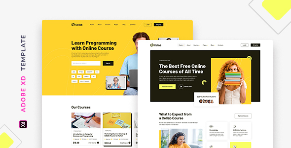 Collab – Online Learning Platform Template for XD