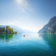 Riva del Garda gardens and trees on the lake. Italy - PhotoDune Item for Sale