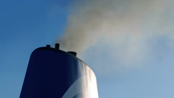 Ship Funnel With Exhaust Smoking Out alt