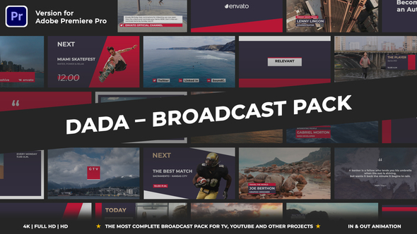 DADA - Broadcast Package | Essential Graphics | Mogrt