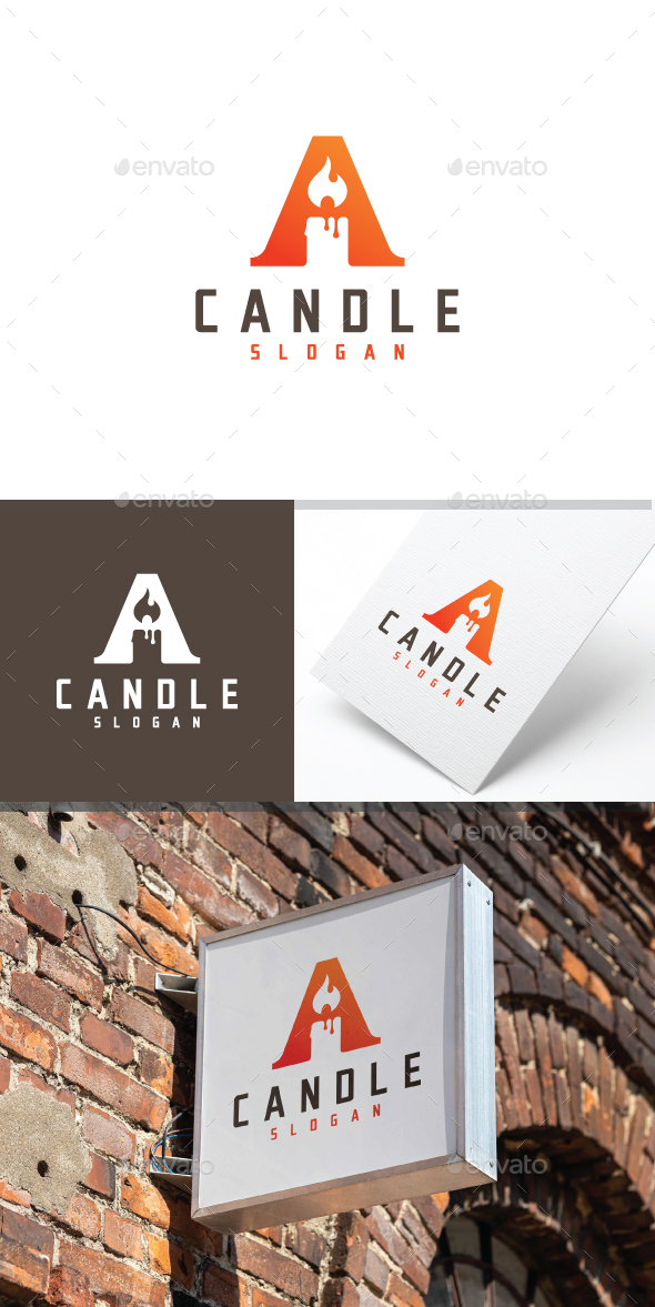 Letter A Candle Logo