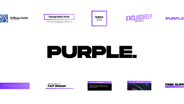 Purple. - Titles Pack for Premiere