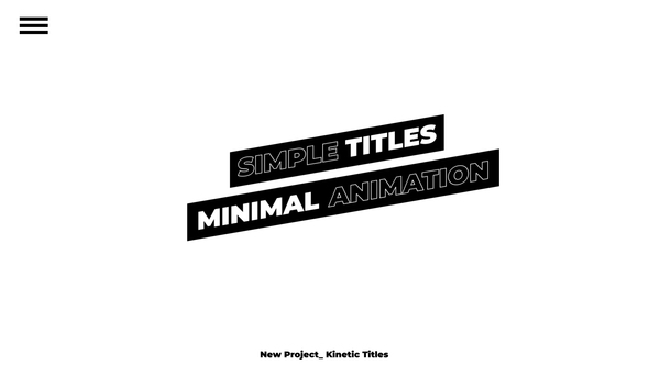 Kinetic Titles | After Effects