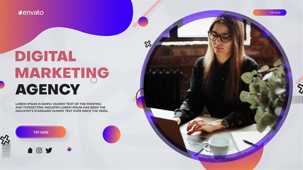 Digital Marketing Agency Promo Video Displays template preview