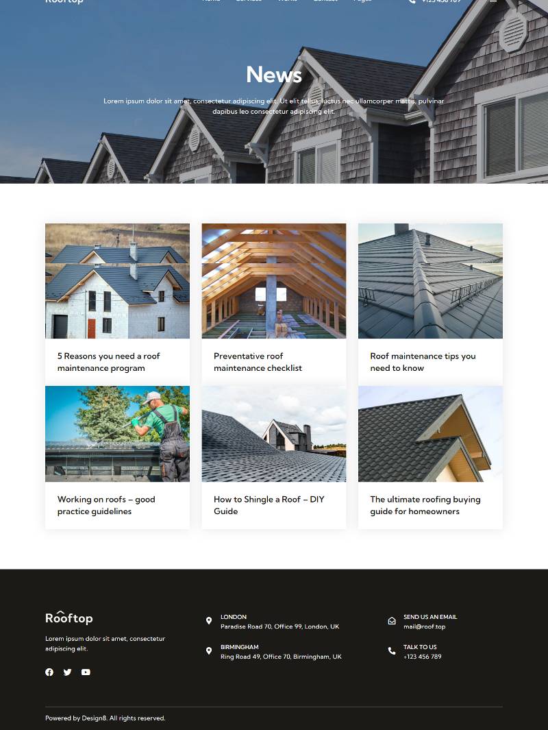 Roofing Service Elementor Template Kit