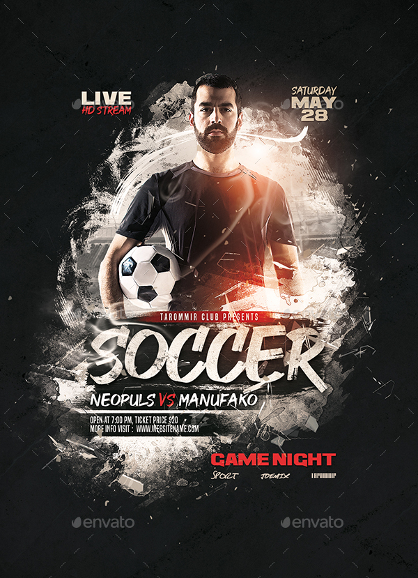 Soccer Flyer, Print Templates | GraphicRiver