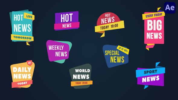 Colorful Speech & News Bubbles/Badges [After Effects]