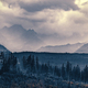 Mountain peaks in clouds and fog. Tatra Mountains, Poland. - PhotoDune Item for Sale