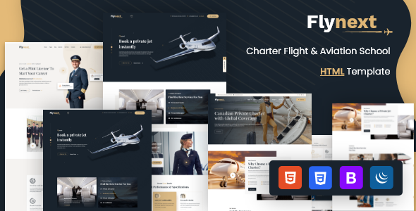 Marvelous Flynext – Private Airlines Charters HTML Template
