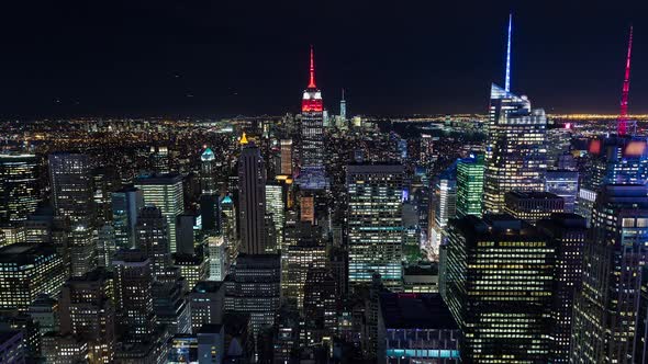 Manhattan Skyline at Night, Stock Footage | VideoHive
