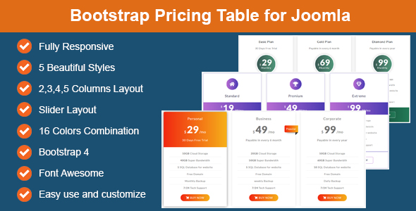 [DOWNLOAD]Bootstrap Pricing Table for Joomla