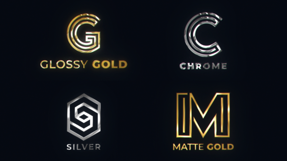 Metal Logo Reveal (Gold/Chrome/Silver) Video Displays template preview
