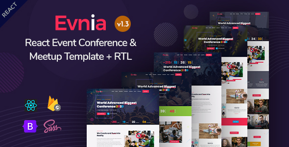 Wondrous Evnia - React Event Conference & Meetup Template