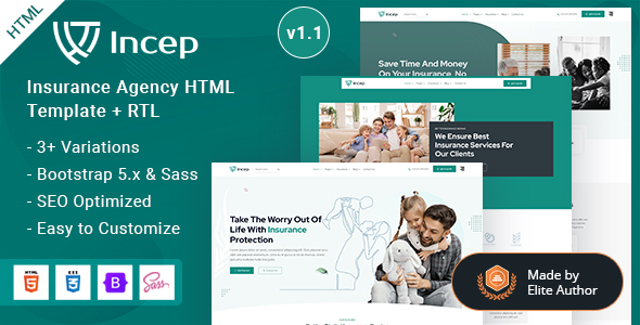 Incep - Insurance Agency HTML Template