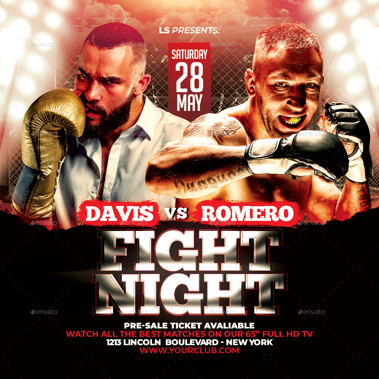 Fight Night Flyer, Print Templates | GraphicRiver