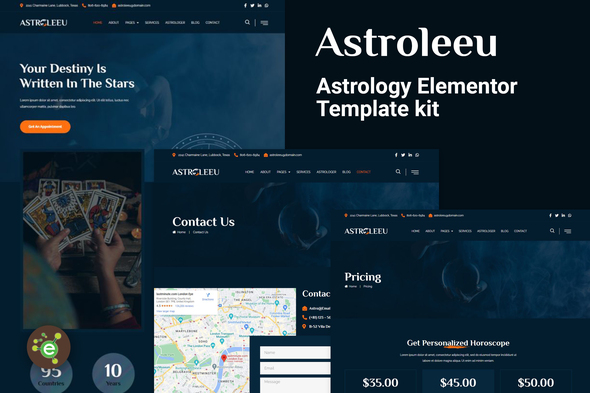 Astroleeu - Astrology & Numerology Elementor Template Kit