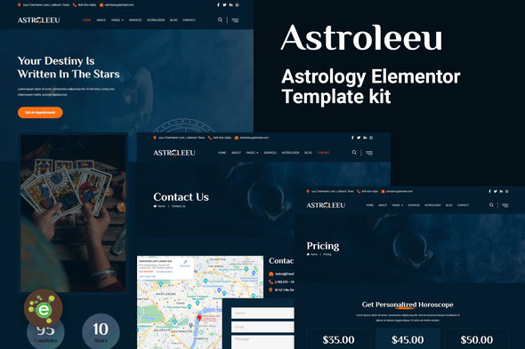 Astroleeu - Astrology Numerology Elementor Template Kit