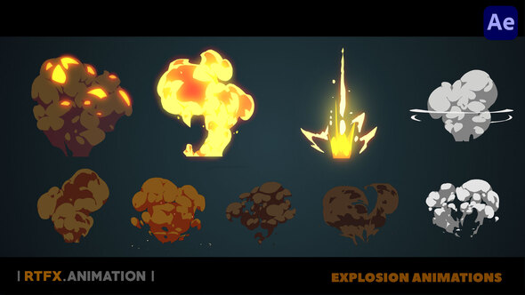 Cartoon Flash 2D FX explosions [After Effects]
