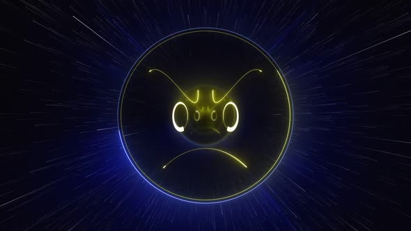 Angry Emoji Neon, Social Media Reaction Package