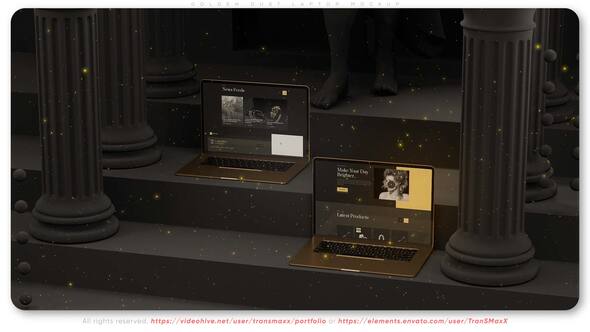 Golden Dust Laptop Mockup Product Promo template preview