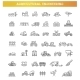 Agricultural and Farming Machines Vector Icons Set 