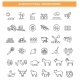 Agricultural and Farming Machines Vector Icons Set 