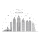 Atlanta Architecture Line Skyline Illustration 