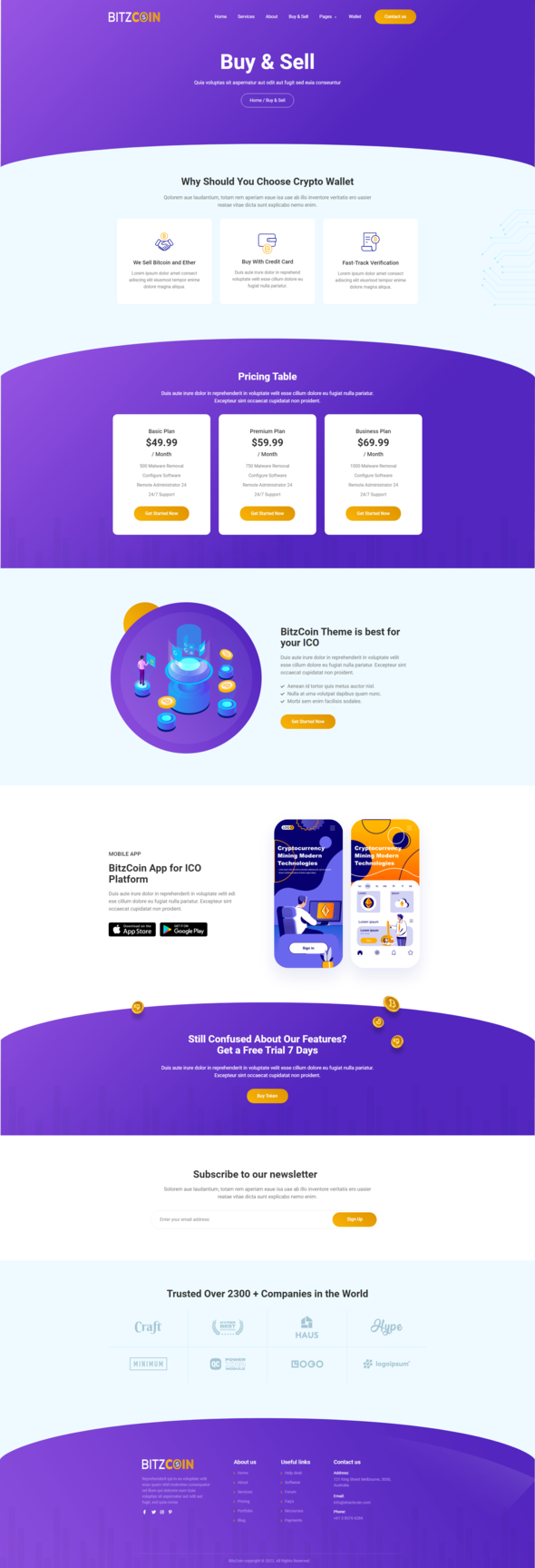 BitzCoin - Crypto Exchange Elementor Template Kit by designingmedia