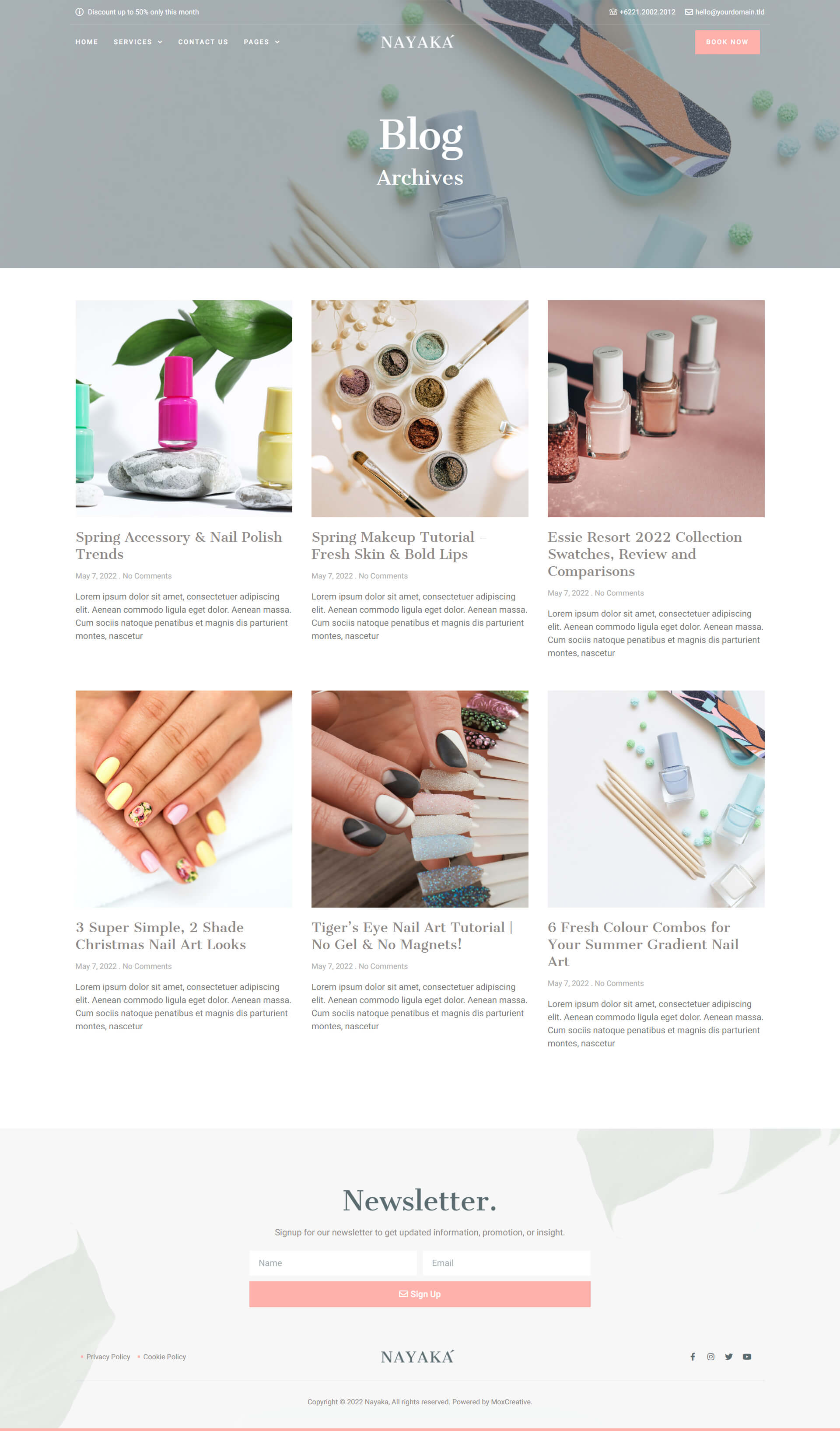 La Notte - Nail Salon HTML5 Template | WordPress website design, Nail salon,  Html5 templates