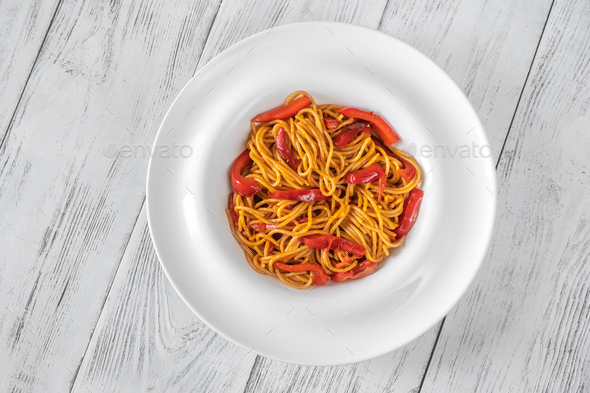 Pepper spaghetti - Stock Photo - Images