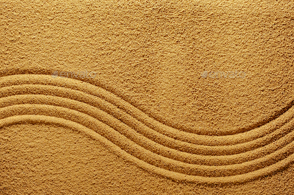 The texture of the sand in summer with smooth lines - Stock Photo - Images