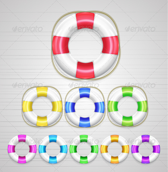 Vector Lifebuoys - Man-made Objects Objects