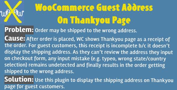 WooCommerce Guest Address On Thankyou Page