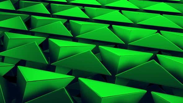 Abstract Moving Pyramids Background Green