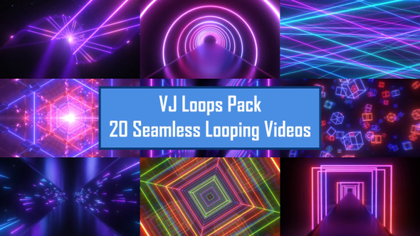 Ultraviolet Futuristic Neon Laser Lights VJ Loop Pack 4K - 20 Loops alt