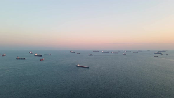 aerial view of ships in istanbul