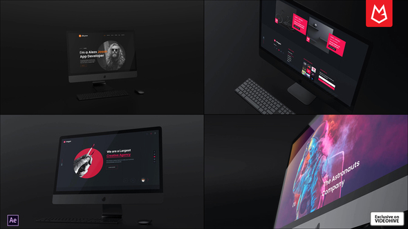 Dark Desktop Promo | Mockup Pack