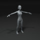 Girl Kid Body Base Mesh Animated and Rigged 3D Model 20k Polygons