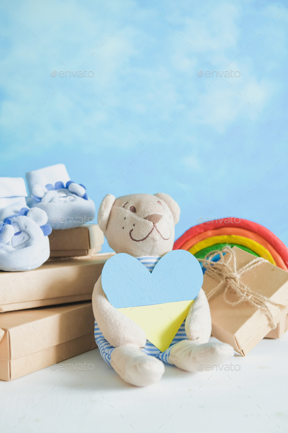 Donations Ukraine, volunteering, charity, war refugees. Litter of toys